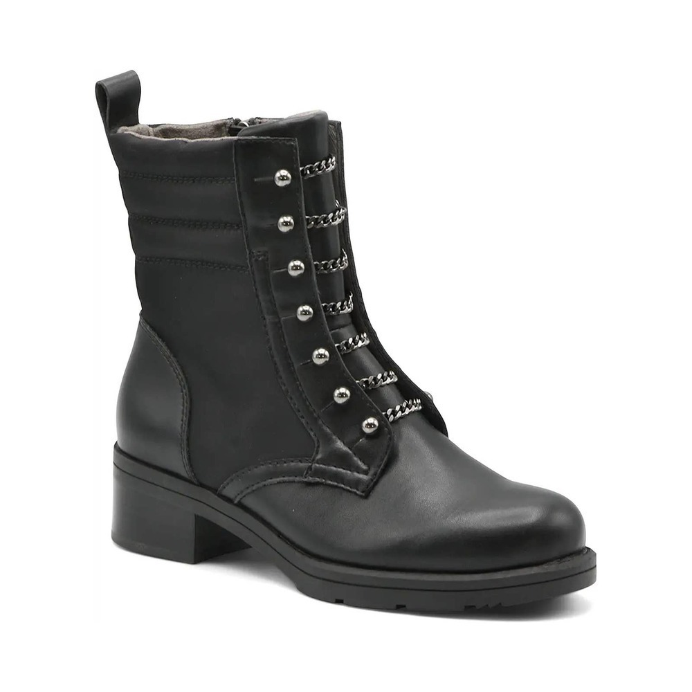 Adrienne Vittadini Davide Combat Boot in Black Size 6